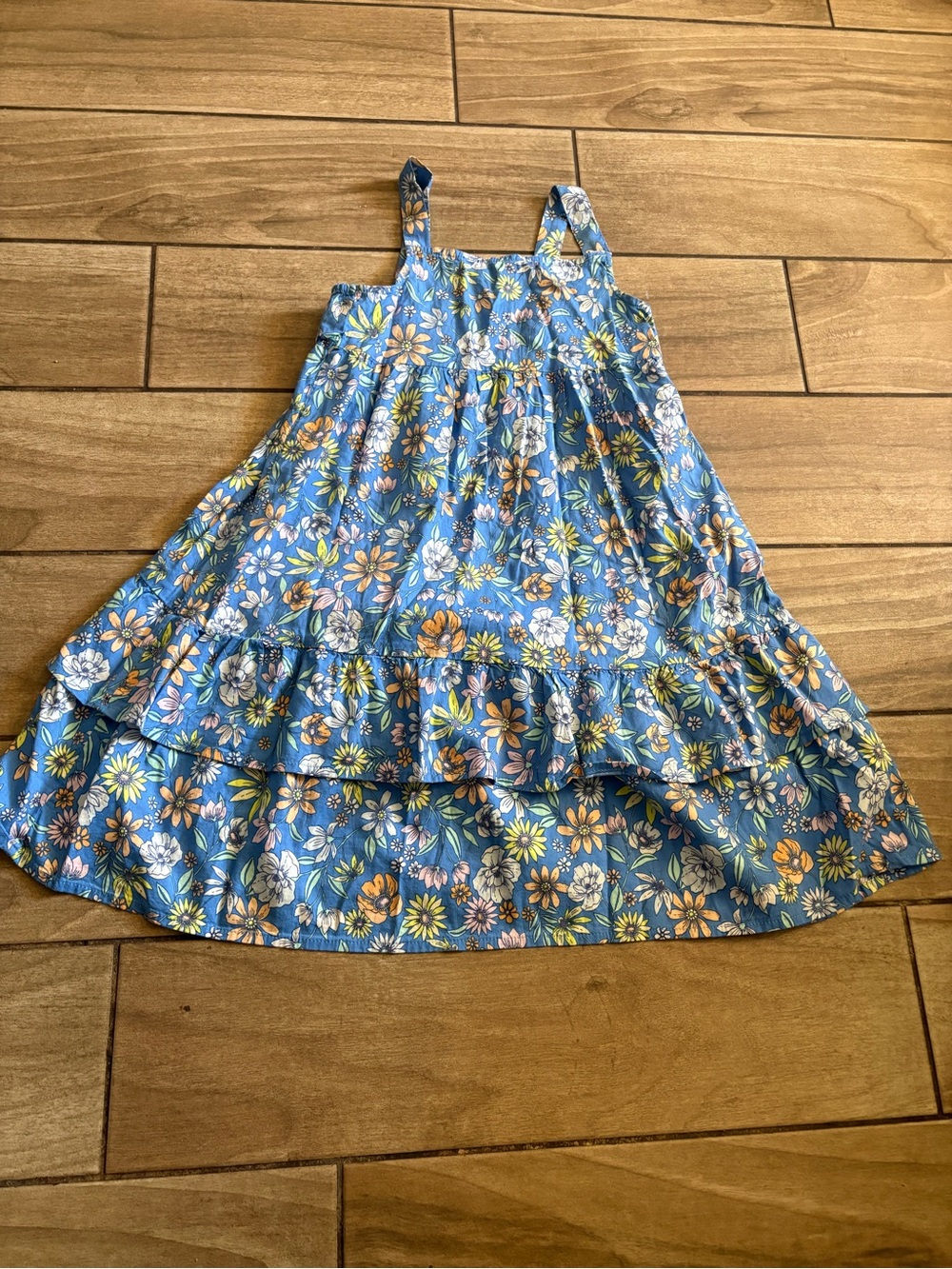 Old Navy Blue Floral Tiered Sundress for Girls